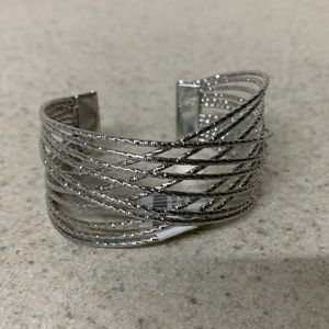 NWT Z Gallerie Criss Cross Silver Bracelet